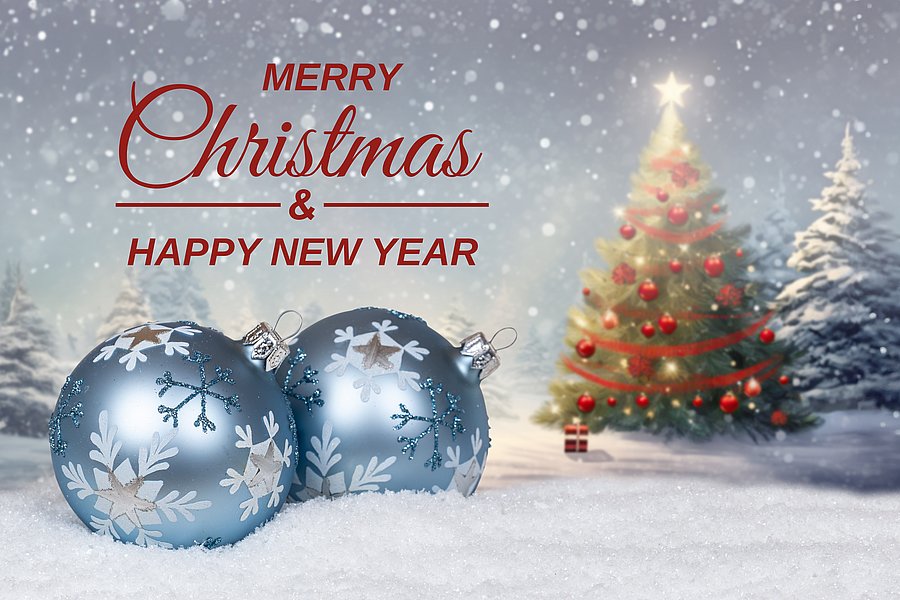 Weihnachtsmotiv mit Grüßen